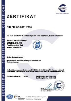 SHN Stanz Schmidt Zertifikat Qualitätssicherung